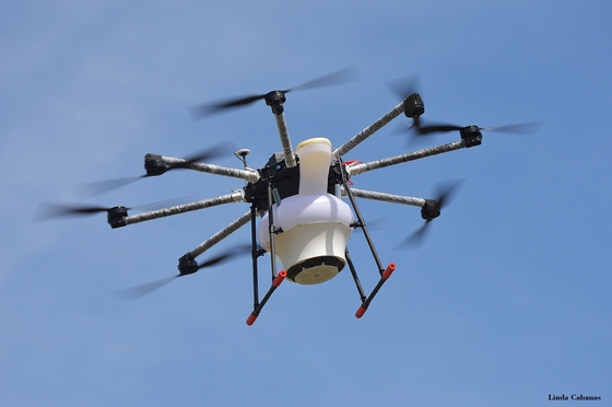 OEM personalizado de 4 ejes de cultivo de pulverización de plaguicidas Drone para la potencia 5L de plaguicidas remotos
