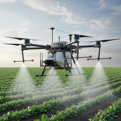 Drones agrícolas de posicionamiento RTK de alta precisión con una duración de vuelo de 12000 W y una forma de pulverización en el sector